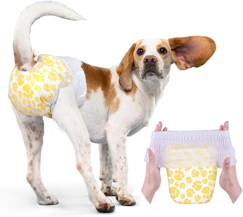 Dono Dog Diapers Female with Stretchy Waist, Disposable Full Wrap Female Puppy Dog in Heat Period, 360° Leak-Proof Super Absorbent Doggie Puppy Diaper for Small Medium Large Dogs - Image 1